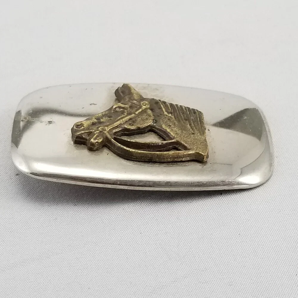 Vintage Belt‎ Buckle Small Horse Head Western Shiny Made In The USA Gift - Picture 6 of 11